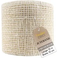 Creative Deco Bastelnaturmaterial Juteband Jute Tischläufer 10 m, Nähte an den Rändern