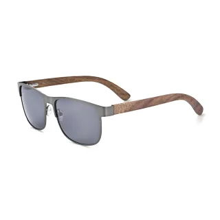 Earth Wood Troon Polarisierte Sonnenbrille - Dunkelbraun/Schwarz