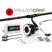 Delphin.sk Karpfenrute Karpfen Feeder Set YAKUZA - Rute 360cm + Rolle + viel Zubehör, (19-tlg), 19 teilies Angelset für Karpfen