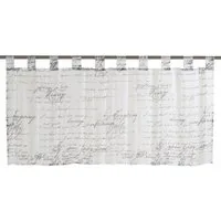 ELBERSDRUCKE Scheibengardine Bistrogardine mit Schlaufen Loveletter weiß-schwarz 48 x 140 cm (1 St), Schlaufen, halbtransparent, Polyester, modern, Text, Sichtschutz
