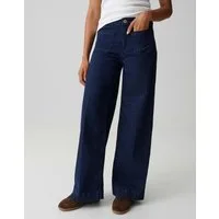 OPUS Palazzohose MIVA AUTHENTIC aus BCI Cotton Mix Mid Rise Sehr weiter Beinverlauf, fester Griff, leicht elastischer Stoff