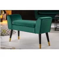 riess-ambiente Sitzbank SCARLETT 90cm smaragdgrün (Einzelartikel, 1-St), Flur · Samt · Metall · Schlafzimmer · Retro Design