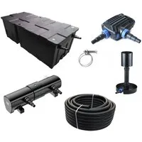 Aquaone Teichfilter AquaOne Teich Filteranlage Set Nr.81 CBF 550B Kammerfilter 70W Eco Teichpumpe UV Klärer 110 Watt! Teichgröße bis 90000l Teichschlauch