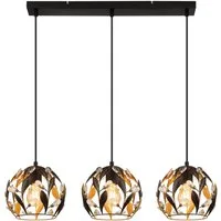 GLOBO LIGHTING Hängeleuchte MIKA, ohne Leuchtmittel, Hängeleuchte für Esszimmer schwarz gold