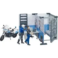 Bruder® Spielzeug-Auto bruder Polizeistation mit Polizeimotorrad Fertigmodell Nutzfahrzeug