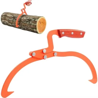 8/13/20inch Heavy Duty Stainless Steel Log Lifting Tongs 330 lbs Capacity Secure Hook Grip for Firewood Collection Brush