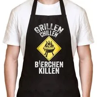 YORA Grillschürze für Männer lustig, (Set, 2-tlg., Grillschürze + personalisierbarer Urkunde), das perfekte Geschenk für alle Männer, die Grillen lieben