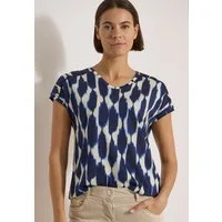 CECIL Blusenshirt Sommershirt mit grafischem Muster und Spitzendetail