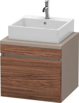 Duravit DuraStyle Konsolenwaschtischunterbau wandhängend Nussbaum dunkel & Basalt Matt 600x548x512 m DS531002143