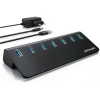 Primewire 7 Port aktiver Verteiler mit Netzteil, USB 3.2 Gen.2 Hub, 10 Gbit/s USB-Adapter, Für PC, Notebook, Laptop, Ultrabook, Tablet, MacBook