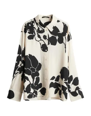 someday - Bedruckte Satinbluse - Zeoul beige/schwarz - Gr. - 42