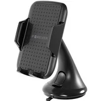 Forever Smartphone-Halterung CH-100 Auto-Handyhalterung Schwarz mit Saugnapf und 360°-Drehkopf, (bis 6,5 Zoll, Einzelartikel, Einzelartikel, 360°-Drehkopf mit verstellbarem Neigungswinkel)