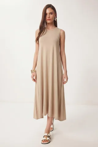 A-Linien-Midi-Kleid mit Tasche