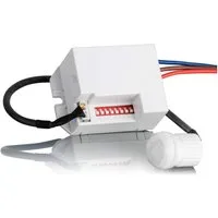 SEBSON Bewegungsmelder Mini Einbau Infrarot Sensor - Programmierbar, Reichweite 6m / 360°, (1-St), LED geeignet 400W, 3 Draht, Schalter 56x37x26mm, Sensor Ø18x25mm