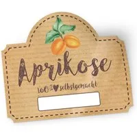 itenga Aufkleber itenga 50 x Marmeladen Etikett Aprikose 4,5x3,8cm 100% selbstgemacht S