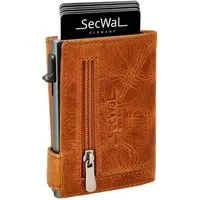 SecWal Geldbörse, Kartenetui mit Münzfach Reißverschluß, Slim Wallet, RFID Schutz, Geldbeutel klein, für Herren und Damen