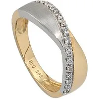 JOBO Diamantring, 585 Gold bicolor mit 16 Diamanten
