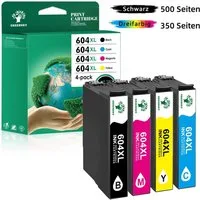 Greensky 604XL für EPSON 604 XL Druckerpatronen Tintenpatrone (WF-2910DWF WF-2930DWF WF-2935DWF WF-2950DWF, XP-2200 XP-2205 XP-3200 XP-3205 XP-4200 XP-4205)