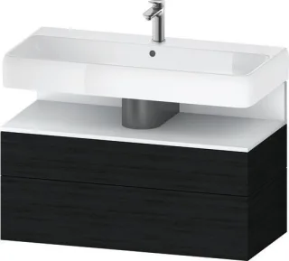 Duravit Qatego Waschtischunterbau wandhängend Eiche Schwarz Matt 990x470x590 mm - QA4395018160010 QA4395018160010