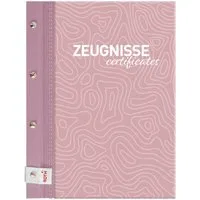 Roth Ringbuchmappe Roth Zeugnismappe Dusty Rose mit Buchschrauben DIN A4 12 Einlagen