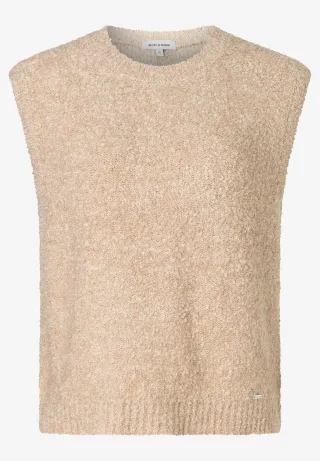 MORE & MORE - Bouclé-Pullunder beige - Gr. - 36