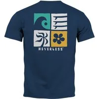 Neverless Print-Shirt Herren T-Shirt Backprint Surfing Welle Meer Icon Printshirt Grafik mit Print