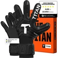 T1TAN Torwarthandschuhe Erwachsene, CLASSIC Black-Out, Größe 6-11
