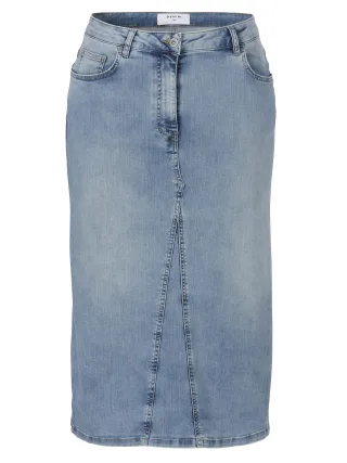 Frapp - Rock midi ausgestellt Jeans light blue denim - Gr. - 48