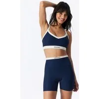 Schiesser Bustier Elastische Doppelrippe - Active - herausnehmbare Pads - sportive Optik Sport-Bustier Top Bustier-BH Damen Komfort Qualität Yoga Gym Training