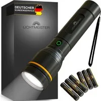 Lichtmeister Taschenlampe (500 Lumen mit AAA Batterien) - Taschenlampe LED