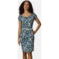 Ragwear Shirtkleid Lilithe YOUMODO Sommerkleid mit Alloverprint und Flechtgürtel