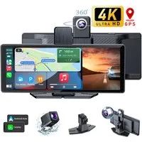 ibettertec Dashcam Auto, Autokamera,Kamera Carplay mit GPS Navigationsgerät Dashcam (1600*1600 HD, WLAN (Wi-Fi), apple carplay, Android Auto, GPS-Navigation,Car-Audio-Receiver,Sprachsteuerung, 10.26 Zoll,für Auto LKW PKW,Wohnmobil Auto-Stereo-Touchsc