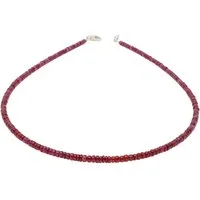 Schmuck Krone Collier Kette Collier aus echtem Rubin, Silber 925