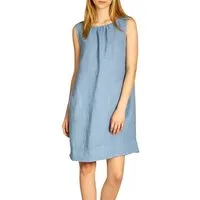 Caspar Sommerkleid SKL017 lässiges knielanges Damen Sommer Leinenkleid Luftig leicht, figurumspielende Form, mit seitlichem Jersey-Einsatz