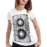 style3 T-Shirt DJ Kassetten fotodruck mc musik disco 80er 90er retro audio tape