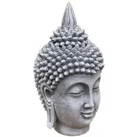 Stone and Style Gartenfigur Frostfeste Steinfigur Shiva Kopf meditativ
