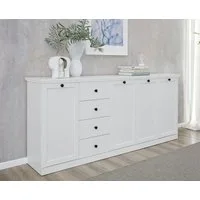 trendteam Sideboard Sideboard Kommode Baxter 195 cm, Landhausstil, weiß