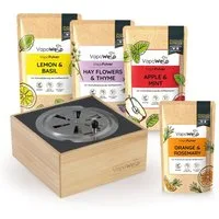 VapoWesp Räucherbox Räucherbox gegen Wespen und Mücken, Starter-Set oder Komplett-Set (6-tlg) Aromatisierter Kaffeerauch vertreibt Insekten auf natürliche Art
