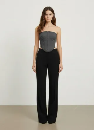 Schwarzes Bardot-Korsett-Top