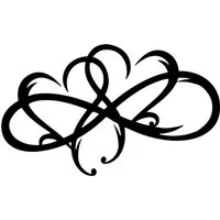 Jumpeak Wanddekoobjekt Herzen-Wanddeko,herzförmige Metalldekoration,silberhochzeit geschenk (Unendliche Herzen, deko weihnachten,abstrakte Linien), Deko Wohnzimmer,Wand Deko schwarz,Zimmer Deko aesthetic,Doppelherz