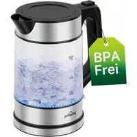 HOMELUX Wasserkocher Glas 1.7L Glaswasserkocher Mit Led-Beleuchtung Abschaltautomatik, 1.7 l, 2200 W, Glaswasserkocher mit Kalkfilter, Trockenlauf, BPA-Frei