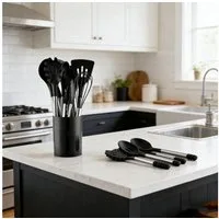 OKWISH Kochbesteck-Set 12er Küchenhelfer Set Kochgeschirr (Kochset Antihaft Hitzebeständig mit Utensilienhalter und Aufhängeloch, 12-tlg., Silikon, Kochbesteck, Kochutensilien), Spülmaschinengeeignet für Kochen Braten Schöpfen Mischen und Backen