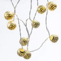 MARELIDA LED-Lichterkette LED Lichterkette 20 Kugeln Metallbälle orientalisch marokkanisch, 20-flammig