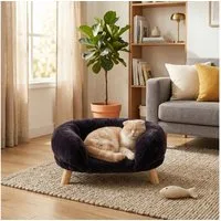 BBWL Katzenliege Katzensofa aus Polyester mit erhöhter Umrandung, kratzfestes, Katzenbett rutschfest und bequem für mittelgroße Katzen