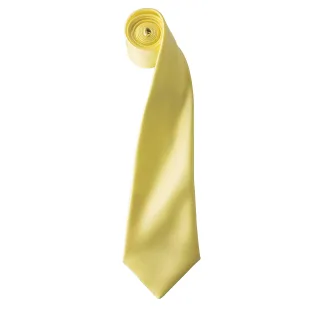 Premier Herren-Krawatte aus Satin (schmale Klinge) (Zitrone)