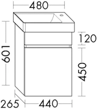 Burgbad WTU Sys30 PG2 Echo 601x440x265 Basaltgrau Matt, WYBC044RF2236 WYBC044RF2236