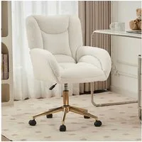 BlingBin Drehstuhl Höhenverstellbarer Relaxsessel (1 St), Ergonomisch, 360° drehbar, goldene Metallbeine, bequemer Samtbezug