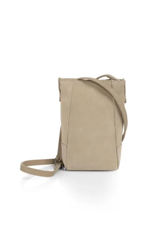 Yaya - Handytasche aus Veloursleder zum Umhängen braun - Gr. - ONE SIZE