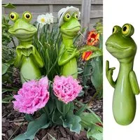 Online-Fuchs Gartenfigur Gartenstecker Froschhals, Kopf - lustige Deko Figuren für Blumenbeet, (Gartenstecker), für den Außenbereich - 30 cm groß