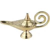 Marrakesch Orient & Mediterran Interior Dekofigur Orientalische Aladin-Wunderlampe Jini klein aus Messing in Gold 15 cm (1 St), Handarbeit